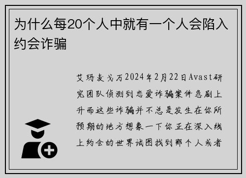 为什么每20个人中就有一个人会陷入约会诈骗 